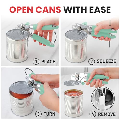 Can Opener with Large Bottle Opener (Side Bottle Opener Design / Mint)