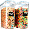 2 Pack (6.3L / 213OZ) EXTRA Large Airtight Food Storage Cereal Containers for Bulk Food Storage BPA-Free Plastic Container, Pantry Organization and Canister for Rice, Pasta, Sugar & Flour (Blue)