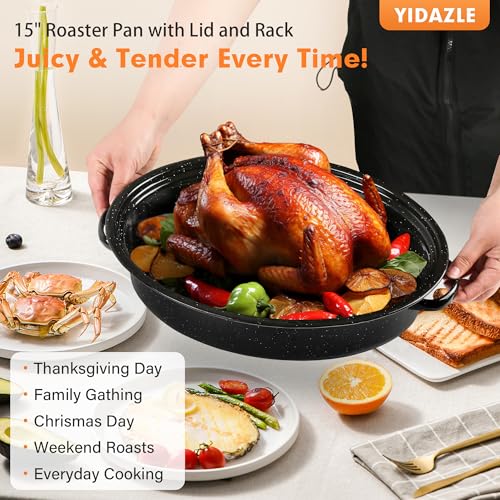 18” Roasting Pan with Lid and Rack (18 Inch)