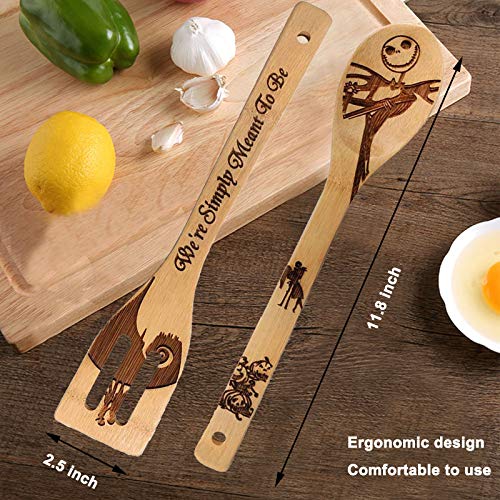 5 Piece Wooden Spoons for Cooking (Jack Skellington)