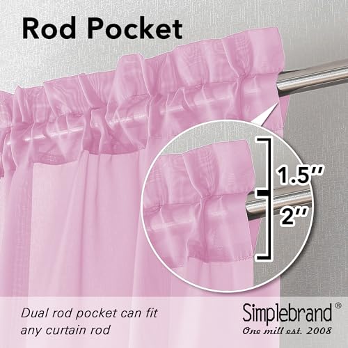 Pink Sheer Curtains 84 Inches Long (Pink / 42"W x 84"L (Pack of 2))