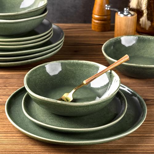 Ceramic Dinnerware Sets for 4 (Jade Green / Service for 4)