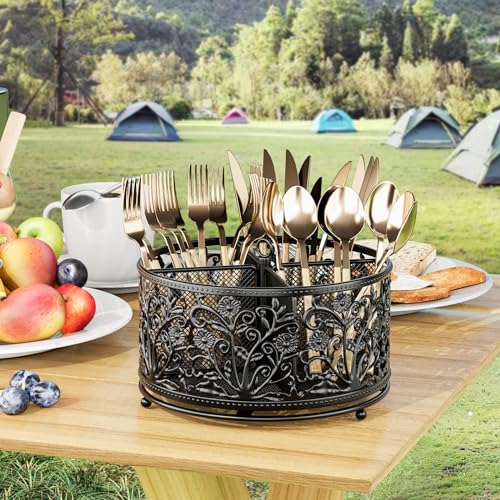 360° Rotating Flatware Caddy (Black)