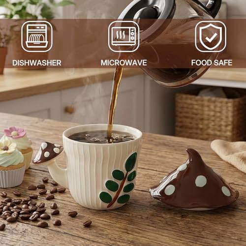 Cute Mushroom Mug Ceramic Coffee Cup 12oz (Mushroom)