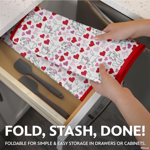 Disney Aristocats Dish Drying Mat for Kitchen Counter (16" x 18" / Aristocats Red)