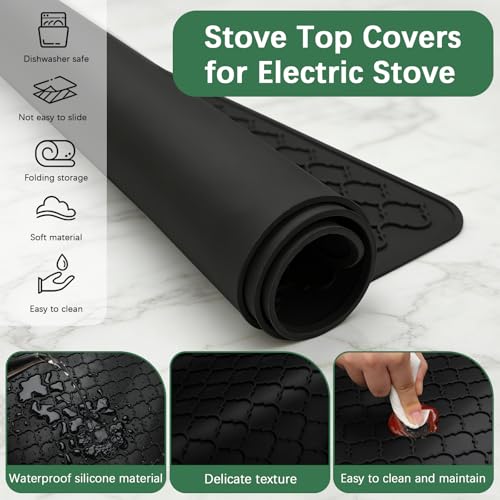 Stove Top Cover for Electric Stove (Black / 27.5" x 20")
