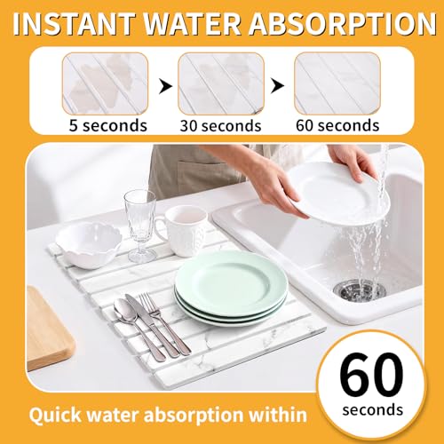 Stone Dish Drying Mat for Kitchen Counter