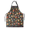 Adjustable Apron with Pockets for Home Kitchen Cooking Baking Gardening Colorful Floral Vintage 32x28 Inch (33" x 28"(Pack of 1) / Vintage Floral Black)