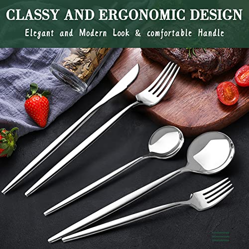 40 Piece Silverware Set for 8 (Silver)