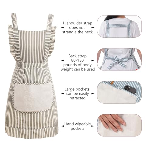 Cute Cotton Apron for Women (Medium / Grey)