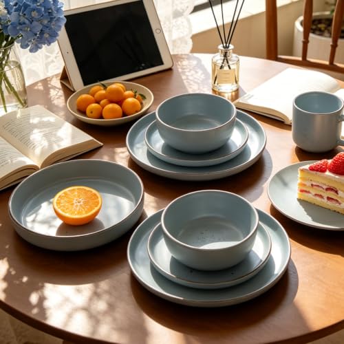 HomeVSS 20 Piece Dinnerware Set (Service for 4 - 20pc Set / Matte Blue)