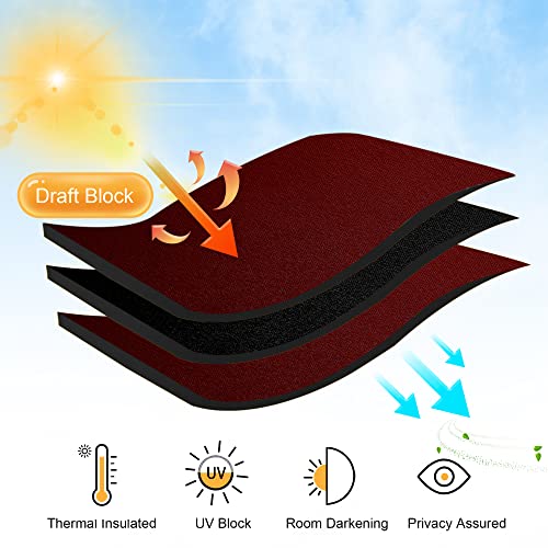 54 inch Blackout Curtains for Living Room Bedroom (Burgundy Red / 42"W x 54"L (Pack of 2))