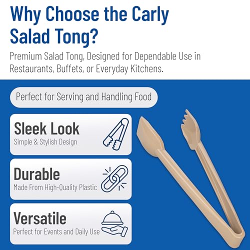 460606 Carly Salad Tong (6" Salad Tong / 12 Pack / Beige)