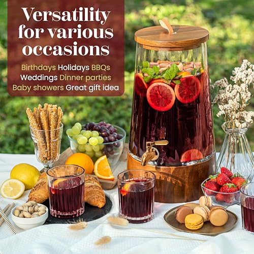 Glass Drink Dispenser with Spigot (1.72 Gallon)
