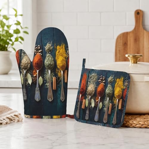 Various Herbs and Spices Oven Mitts and Pot Holders Sets Non (Various Herbs and Spices)