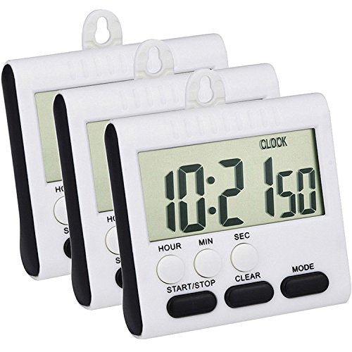 3 Pcs Magnetic Digital Timer for Kitchen Classroom (Black)