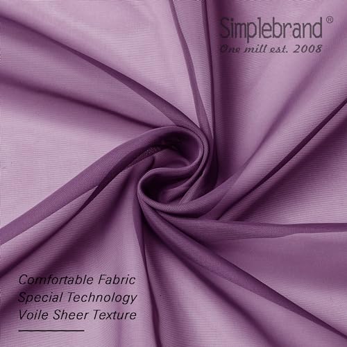 Plum Purple Sheer Curtains 84 Inches Long 2 Panels (Plum / 42"W x 84"L (Pack of 2))