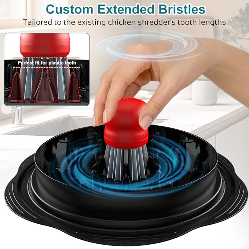 Mini Dish Brush for Cleaning Chicken Shredder (Red)