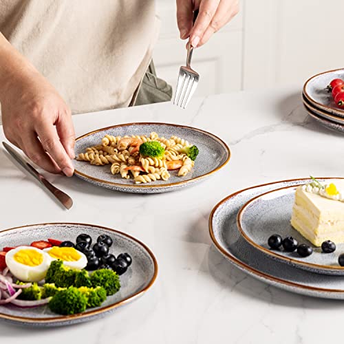 Ceramic Dinner Plates Set of 6 (Reactive Blue / 10.5 Inch(6Pcs))