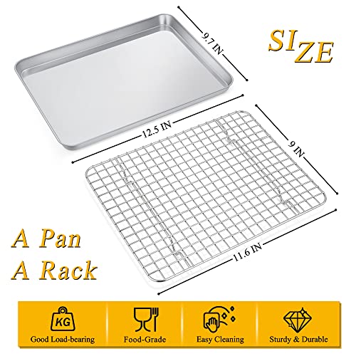 12.5 Inch Toaster Oven Pan Tray with Wire Rack (12.5 Inch)