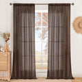Brown Linen Curtains 84 Inch Length for Living Room (Brown / 42"W x 84"L (Pack of 2))
