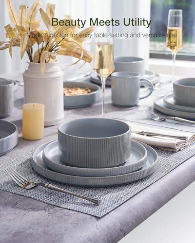 Star Stoneware Dinnerware Set (Matte Gray)
