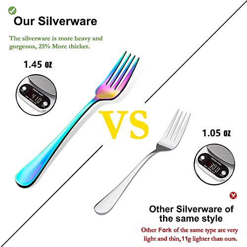 Rainbow Silverware Flatware Set for 8 (Color)