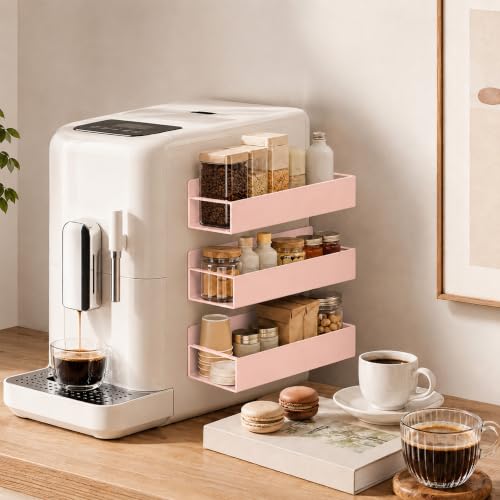6 Pack Metal Magnetic Spice Rack for fridge (Pink (6 Pack))
