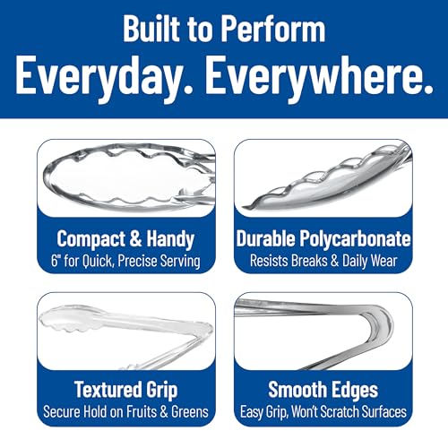410907 Carly Salad Tong (8.85 Inches / Pack of 12 / Clear)