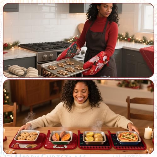 12 Pcs Christmas Kitchen Accessories Set Black Santa Style (Black Christmas)