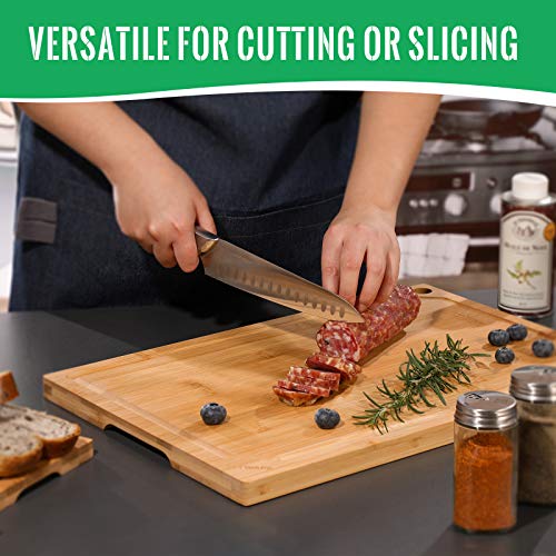 Bamboo Cutting Board for Kitchen (Natural / 15"L x 10"W)