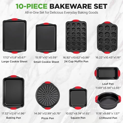 10 Piece Nonstick Kitchen Oven Baking Pans (10-Piece Set)
