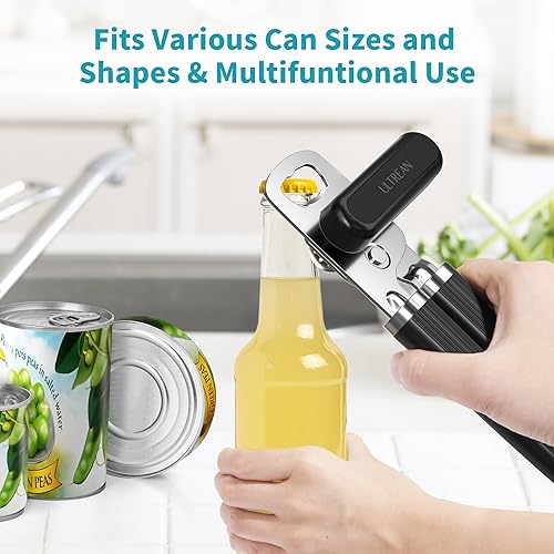 Manual Can Opener Bottle Opener (Black)