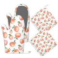 Watercolor Peaches Oven Mitts and Pot Holders Sets (Watercolor Peaches)