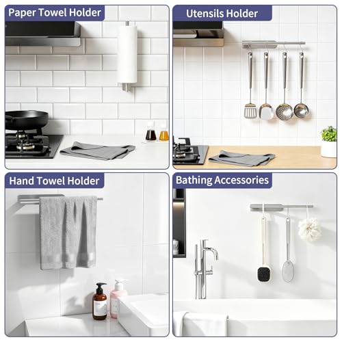 Paper Towel Holder Under Cabinet (Brushed Nickel)