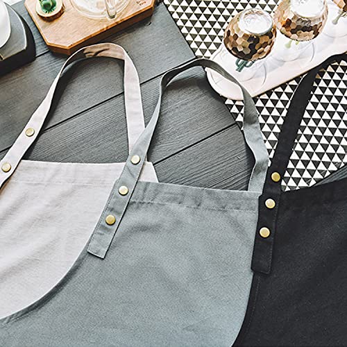 Cotton Art & Kitchen Apron for Painting Pottery Cooking (Black)