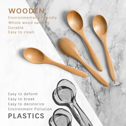 Small Wooden Spoons for Eating (Schima Yellowish)
