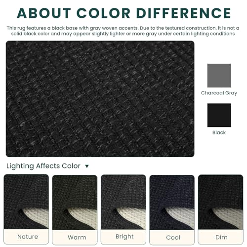 Black Runners for Hallway 3x9 (Black/Dark Grey / 3' x 9' (Runner))