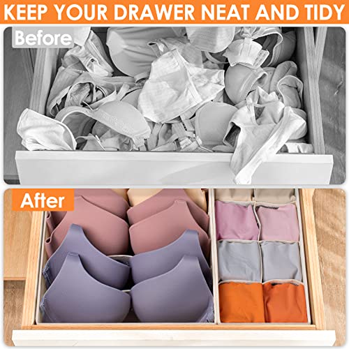 6 Pack Sock Underwear Drawer Organizer Dividers (6 Pack / Beige)