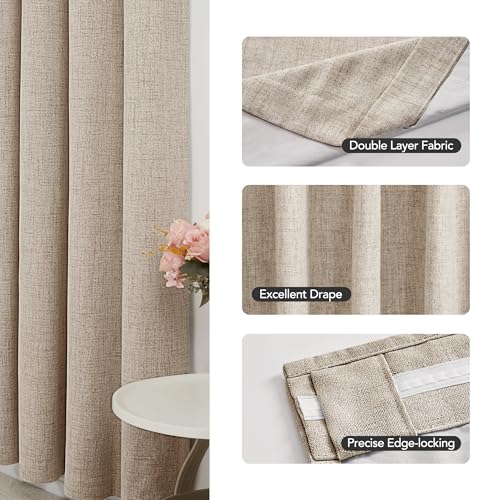 100% Blackout Linen (Linen/100% Blackout / 52"W x 63"L (Pack of 2))