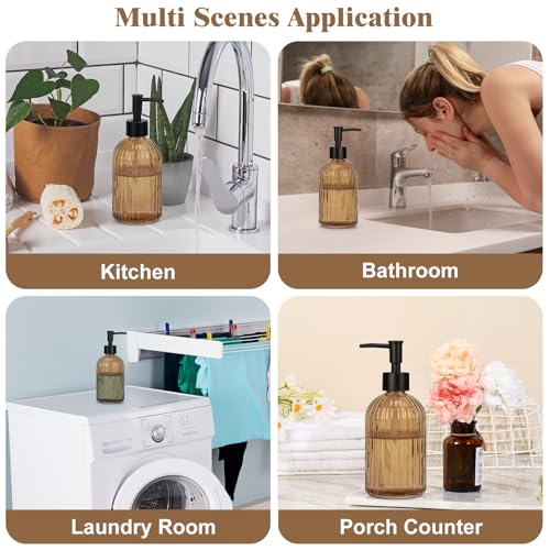 Glass Soap Dispenser (Striped Brown)