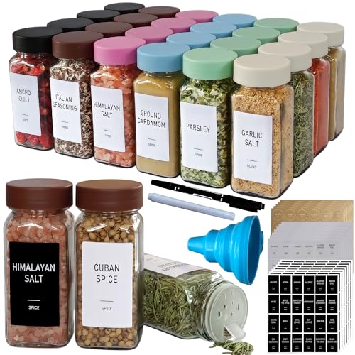 Spice Jars with Labels (Brown)