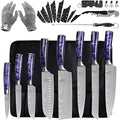 Knife Set 14pcs Japanese Knives Set (Purple / 14 Piece Knife Set)