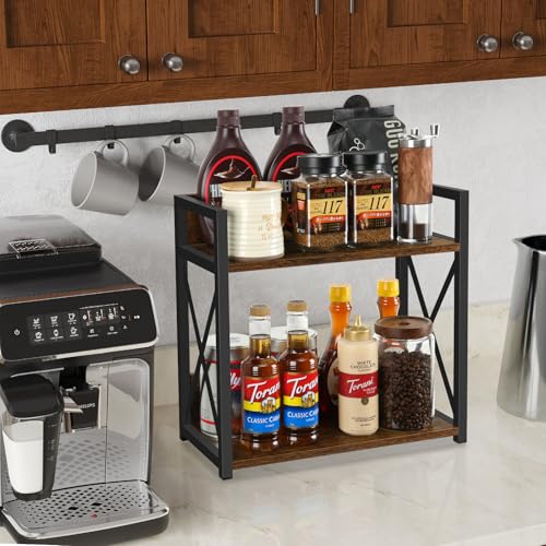 Countertop Shelf Organizer (Rustic Brown Large)
