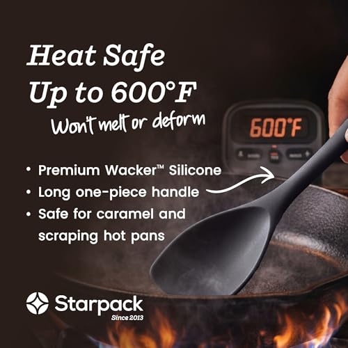 Starpack Like a Boss XL Silicone Cooking Utensils Set (Gray/Black / XL Size Set of 6, 13.5")