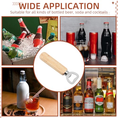 20 Pcs Wooden Bottle Opener Bulk Wooden Beer Opener Engravable DIY Bottle Opener for Gift Wedding Party Restaurant