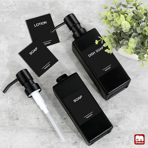 Black Soap Dispenser (Black Bottle + Black Pump / 2 Pack)