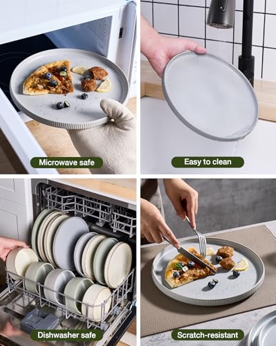Star Stoneware Dinnerware Sets for 8 (Matte Gray)