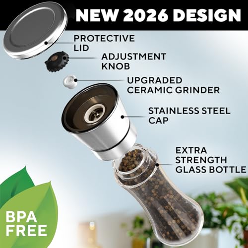 Manual Salt and Pepper Grinder Set of 2