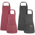 4 Pack Parent and Child Aprons Set (Red+black)
